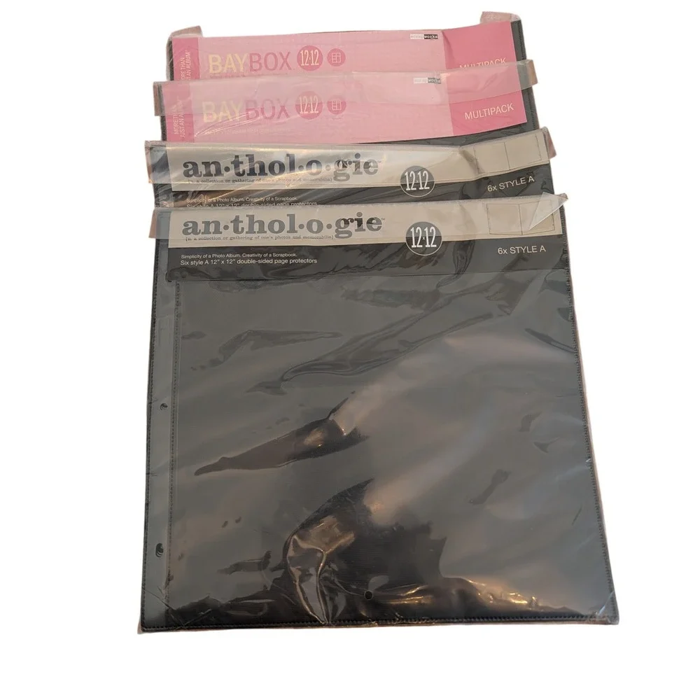 Lot 4 Scrapworks quality Anthologie BAYBOX 12x12 Scrapbook Page Protectors NOS